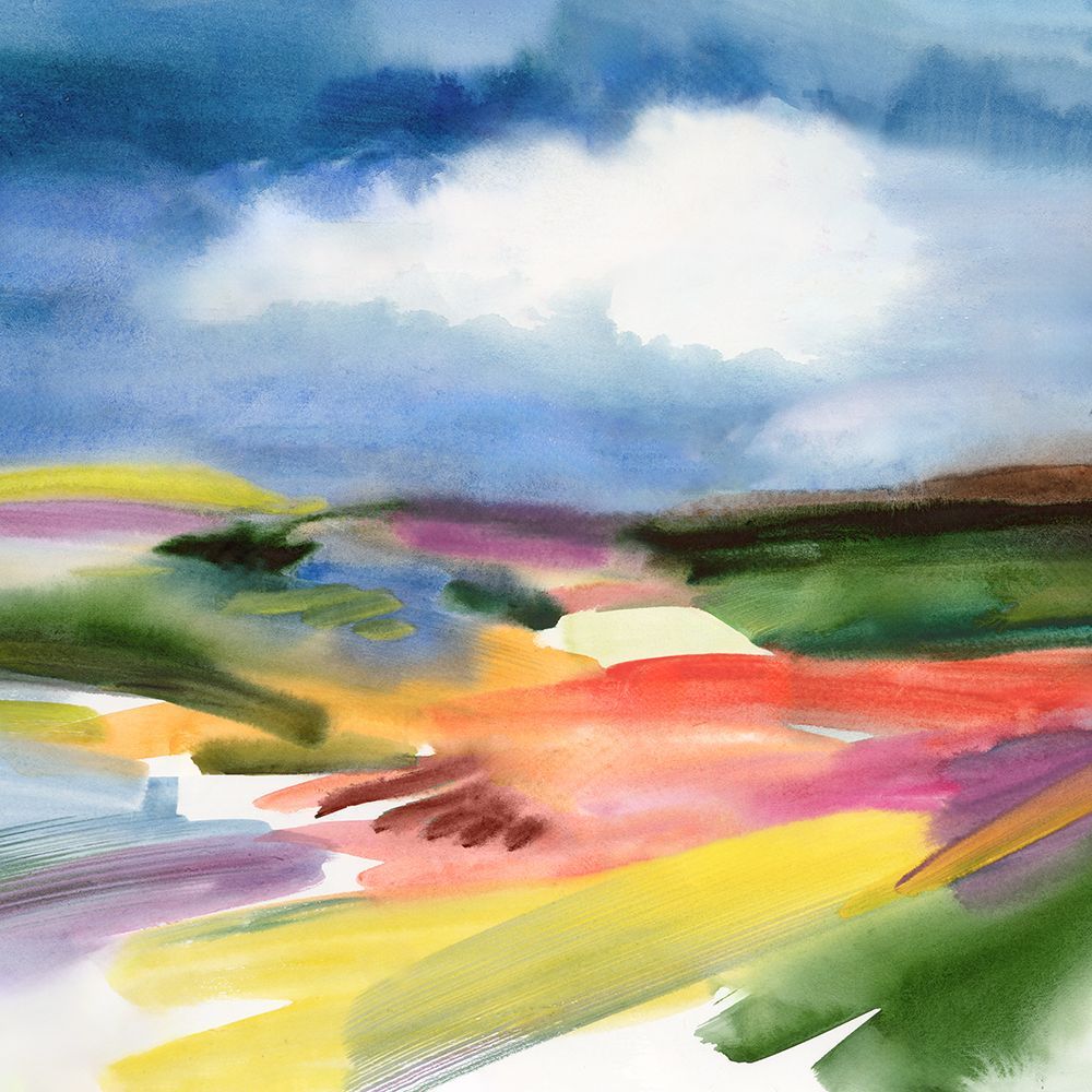 Colorful Landscape Under Vast Sky art print by Hannah Dawson for $57.95 CAD