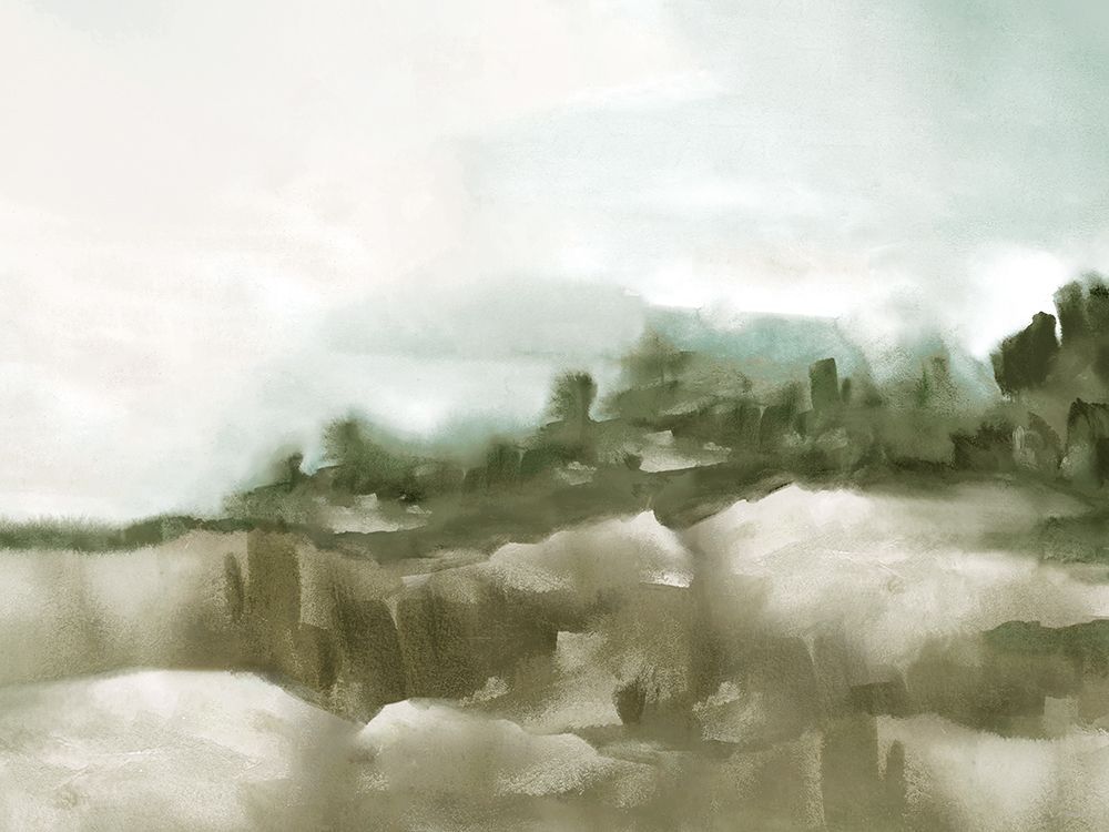 Misty Horizon Over Green Terrain art print by Hannah Dawson for $57.95 CAD