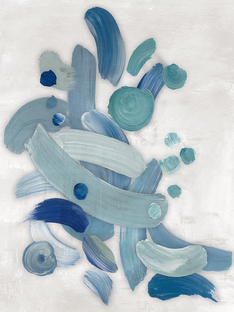 Brushstrokes in Cool Blues II art print by Hannah Dawson for $57.95 CAD