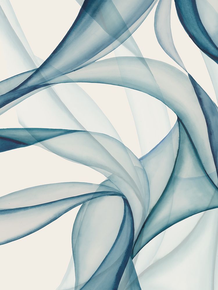 Fluid Waves in Blue Harmony I art print by Hannah Dawson for $57.95 CAD