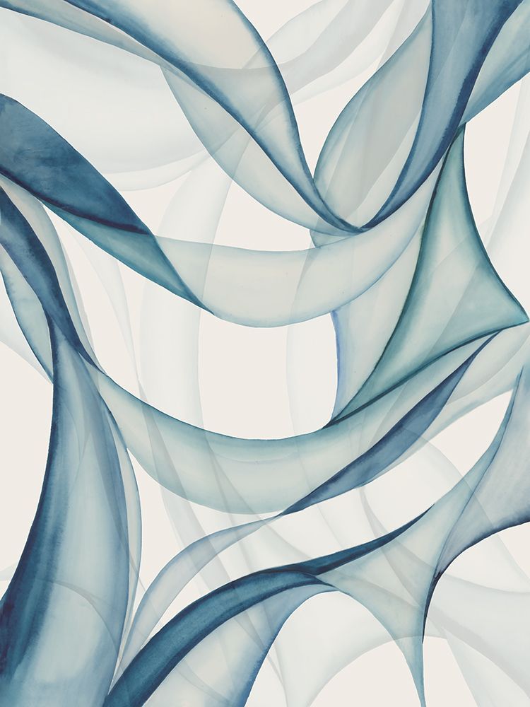 Fluid Waves in Blue Harmony II art print by Hannah Dawson for $57.95 CAD