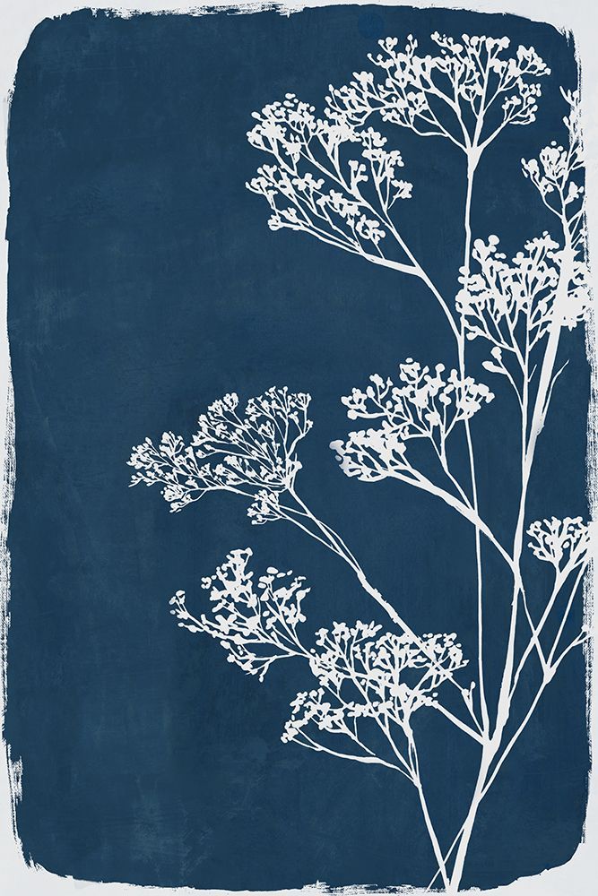 White Branches on Deep Blue I art print by Hannah Dawson for $57.95 CAD