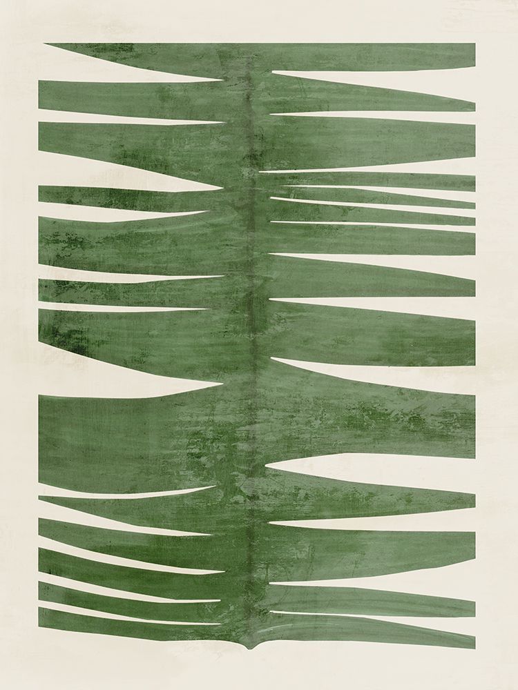 Green Fronds on Cream Canvas I art print by Hannah Dawson for $57.95 CAD