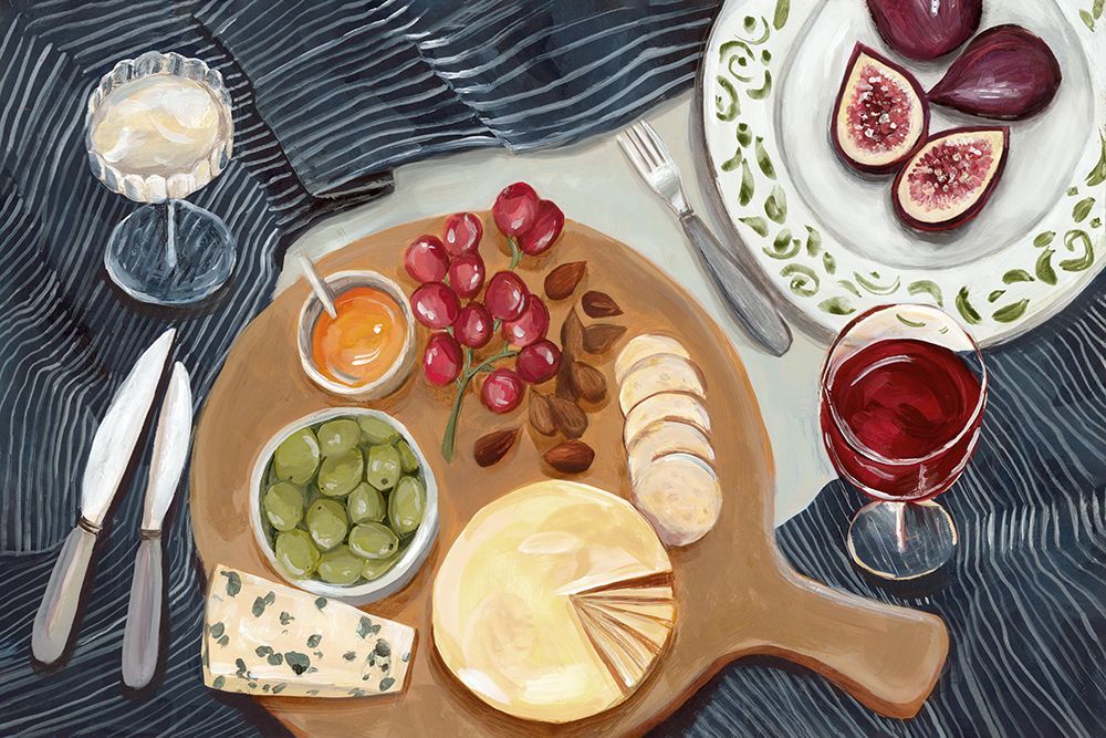 Elegant Cheese and Fruit Feast art print by Hannah Dawson for $57.95 CAD