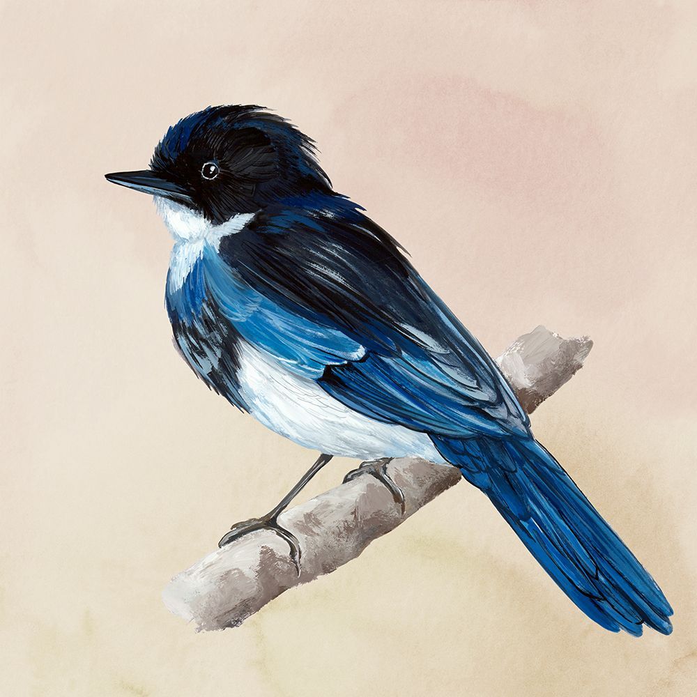 Blue Bird on Gentle Branch art print by Hannah Dawson for $57.95 CAD