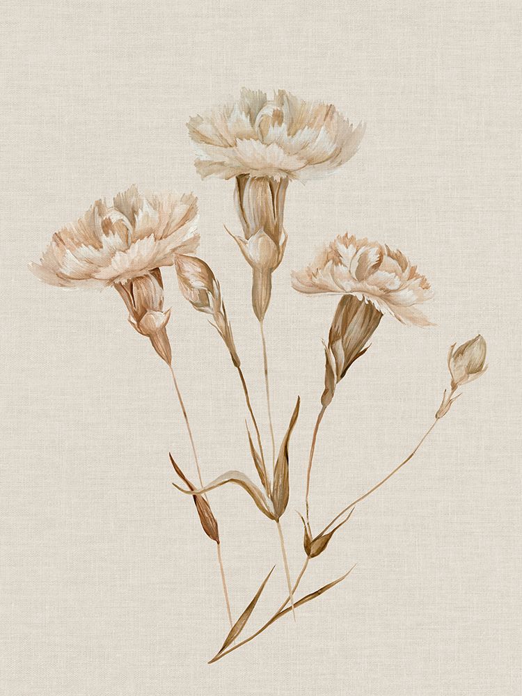 Delicate Blooms on Linen Canvas II art print by Hannah Dawson for $57.95 CAD