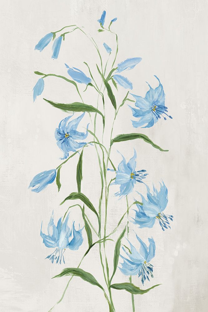 Blue Blossoms on Pale Canvas art print by Hannah Dawson for $57.95 CAD