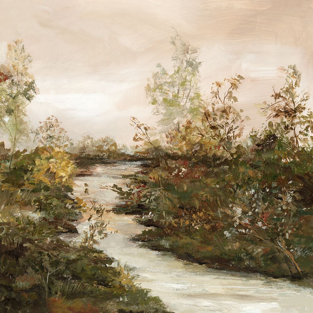 Serene River through Autumn Foliage art print by Hannah Dawson for $57.95 CAD