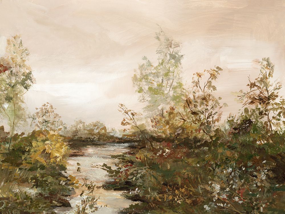 Tranquil Riverbank in Early Autumn art print by Hannah Dawson for $57.95 CAD
