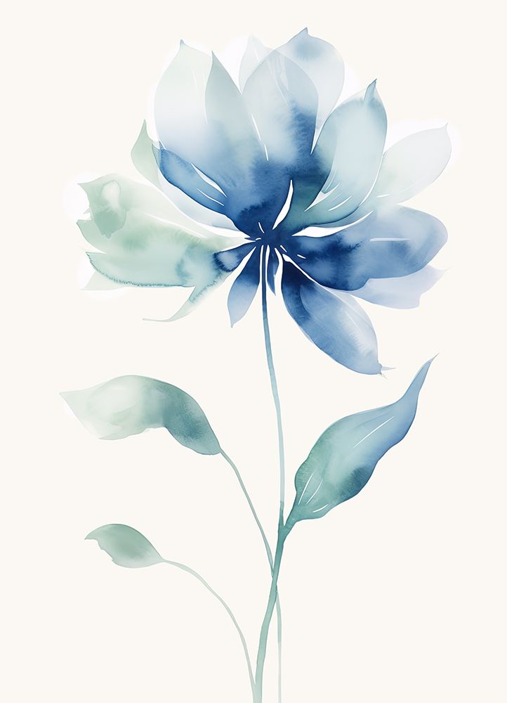 Watercolour Blue Bloom II art print by Raymond Powers for $57.95 CAD