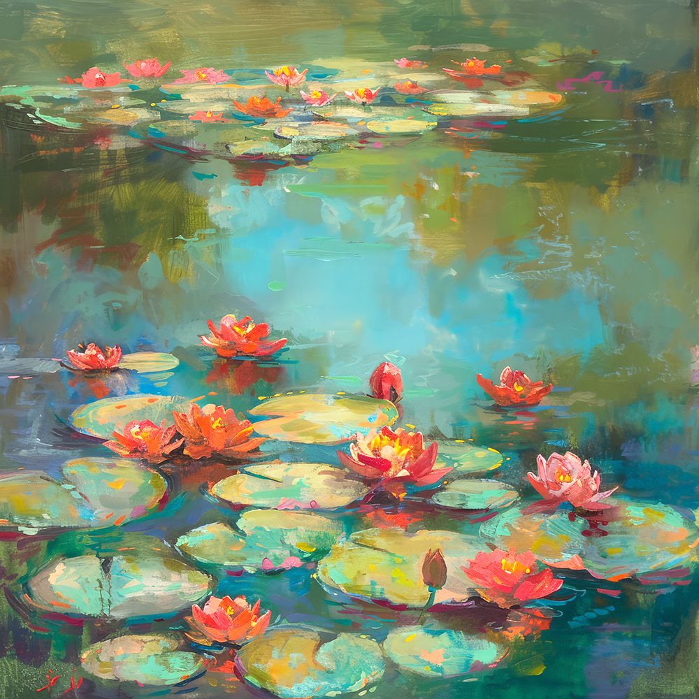 Lotus Pond I art print by Raymond Powers for $57.95 CAD