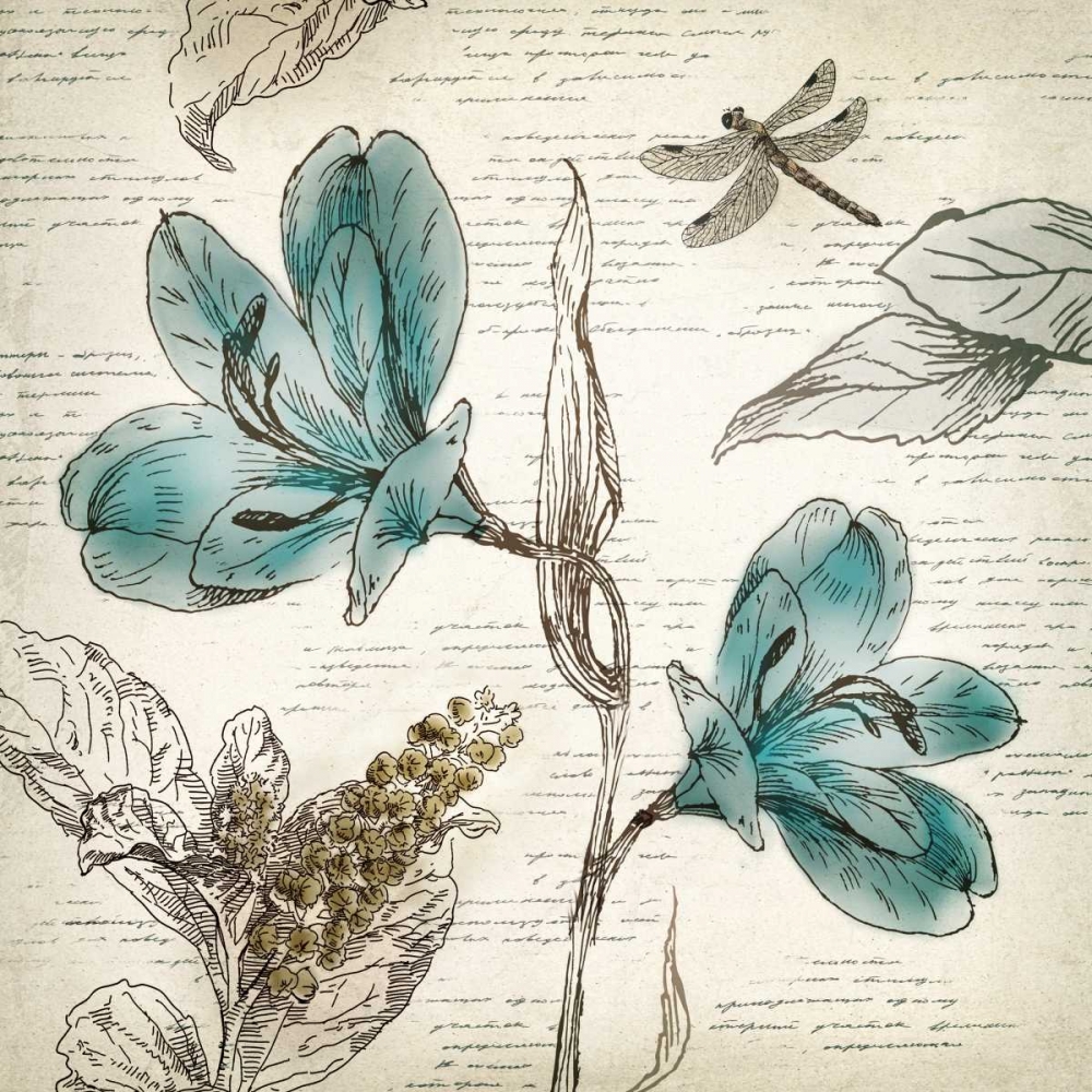 Blooming Teal I - Mini art print by Aimee Wilson for $57.95 CAD