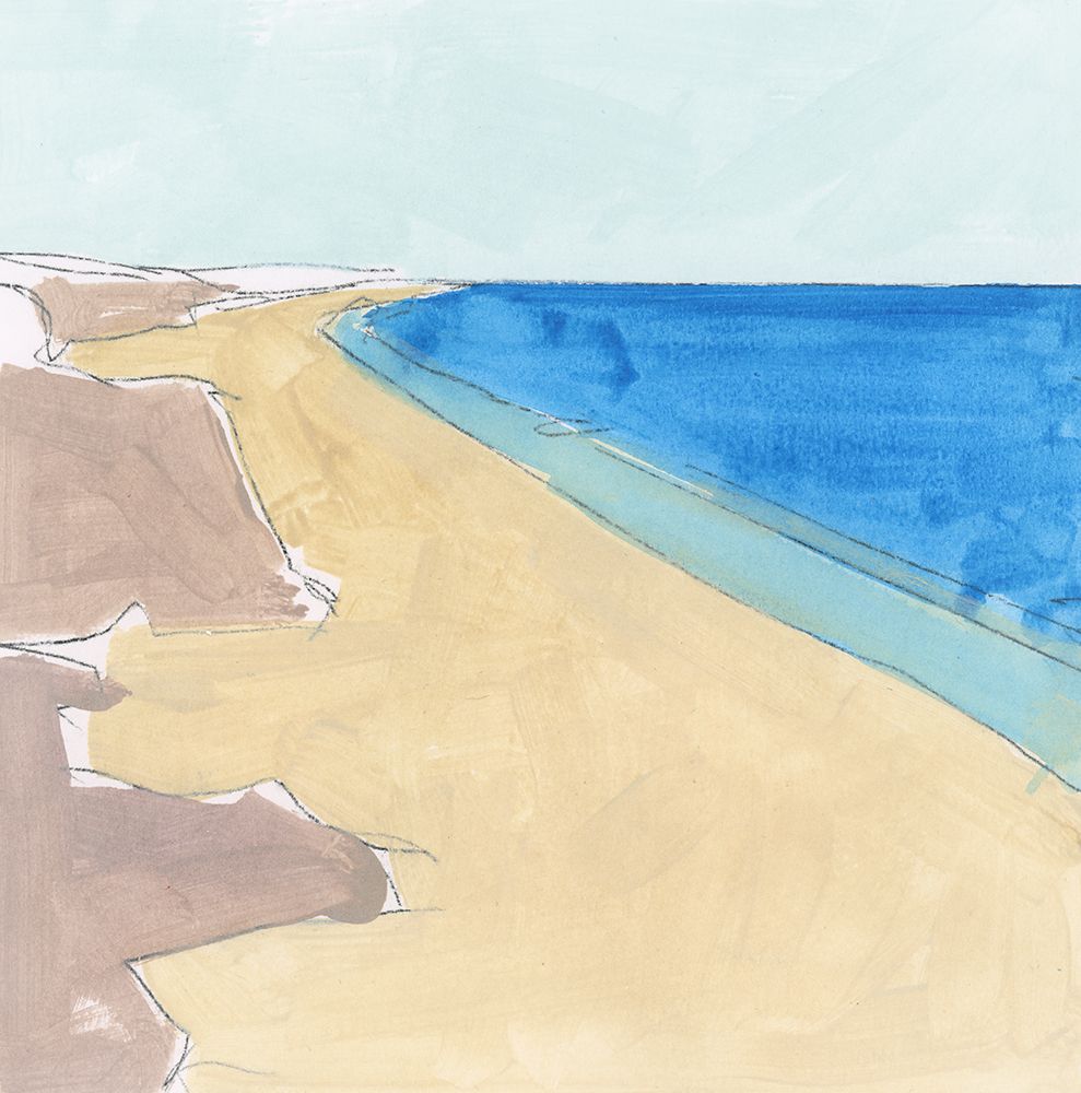 Scrolling by the Beach art print by Cartissi for $57.95 CAD