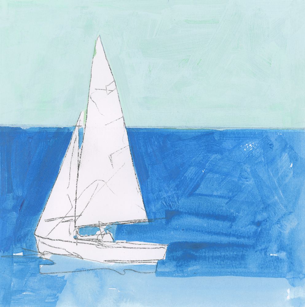 Blue Sail I art print by Cartissi for $57.95 CAD