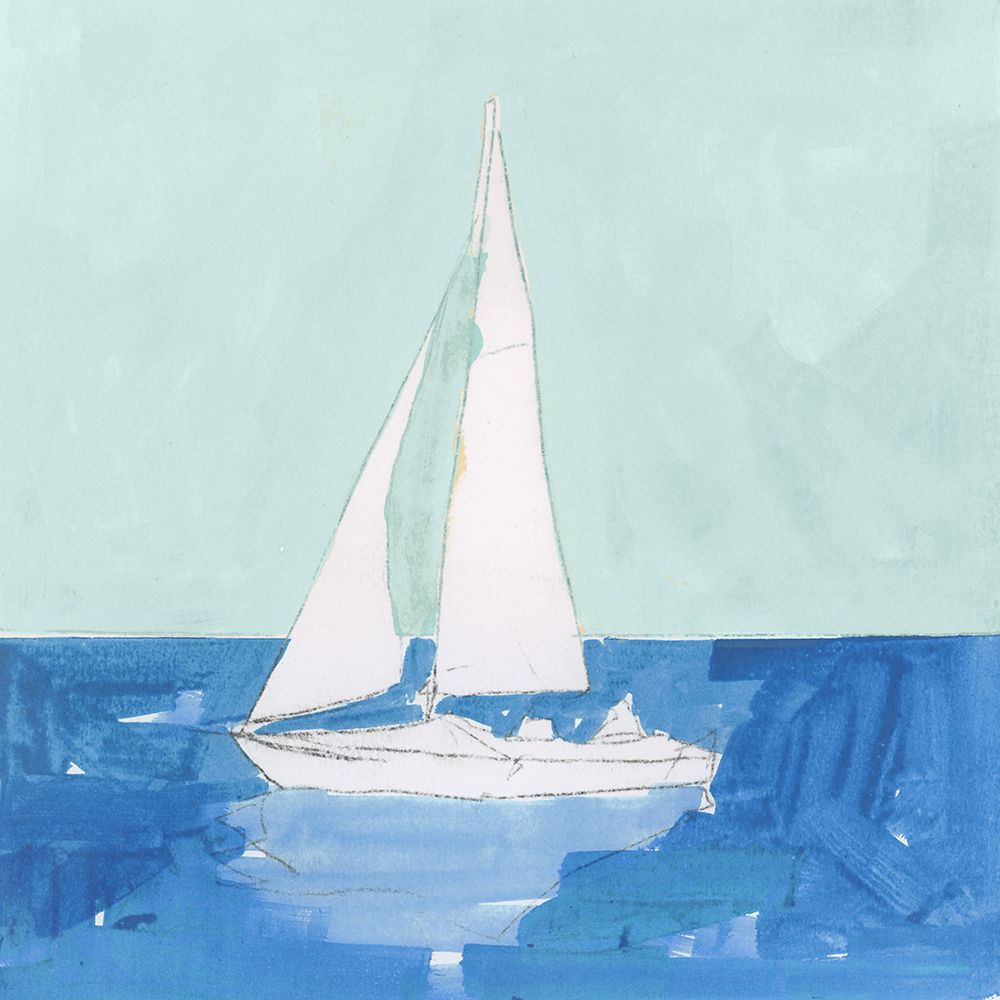 Blue Sail II art print by Cartissi for $57.95 CAD