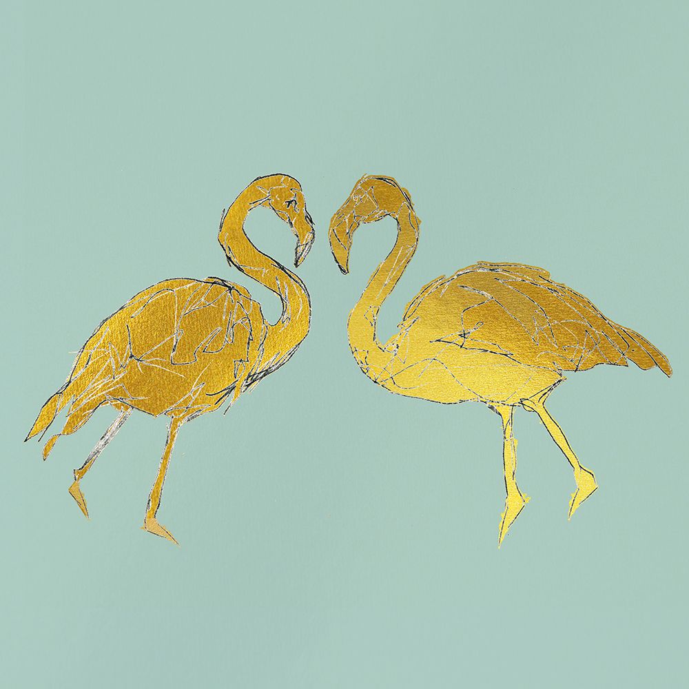 Golden Flamingo I art print by Cartissi for $57.95 CAD
