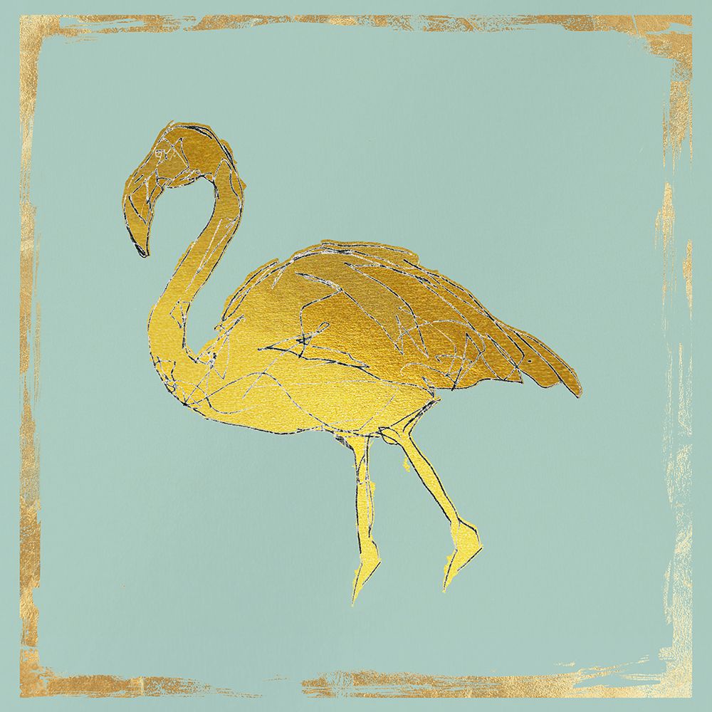 Golden Flamingo III art print by Cartissi for $57.95 CAD