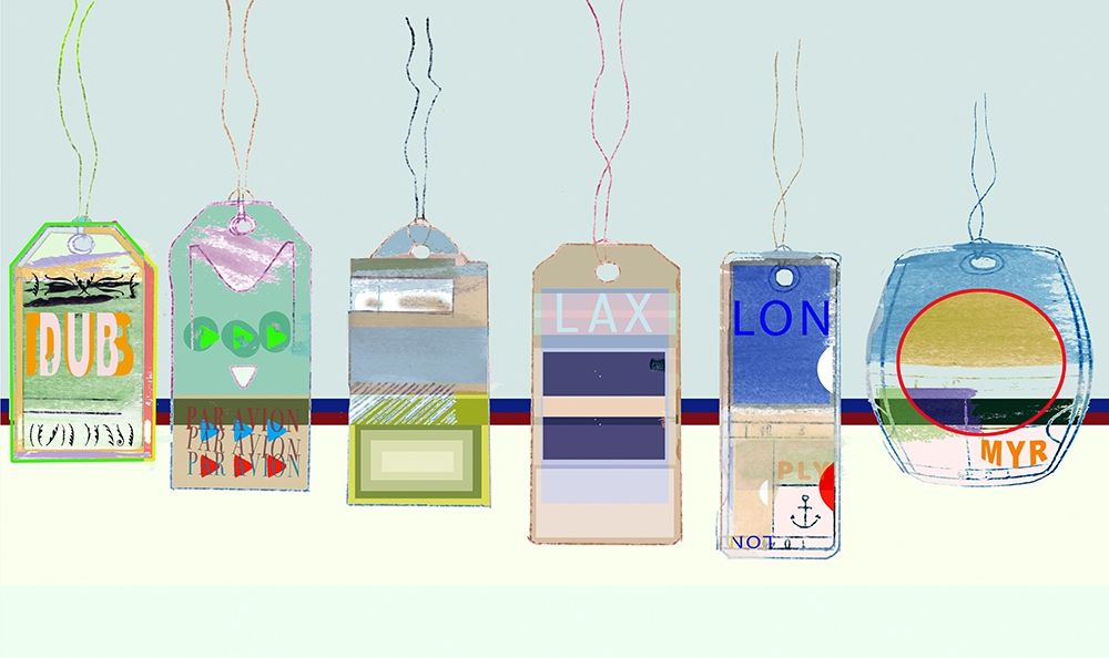 Travel Tags I art print by Cartissi for $57.95 CAD