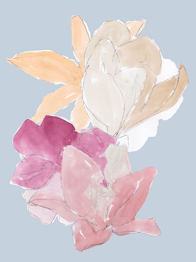 Blue Floral Block II art print by Cartissi for $57.95 CAD