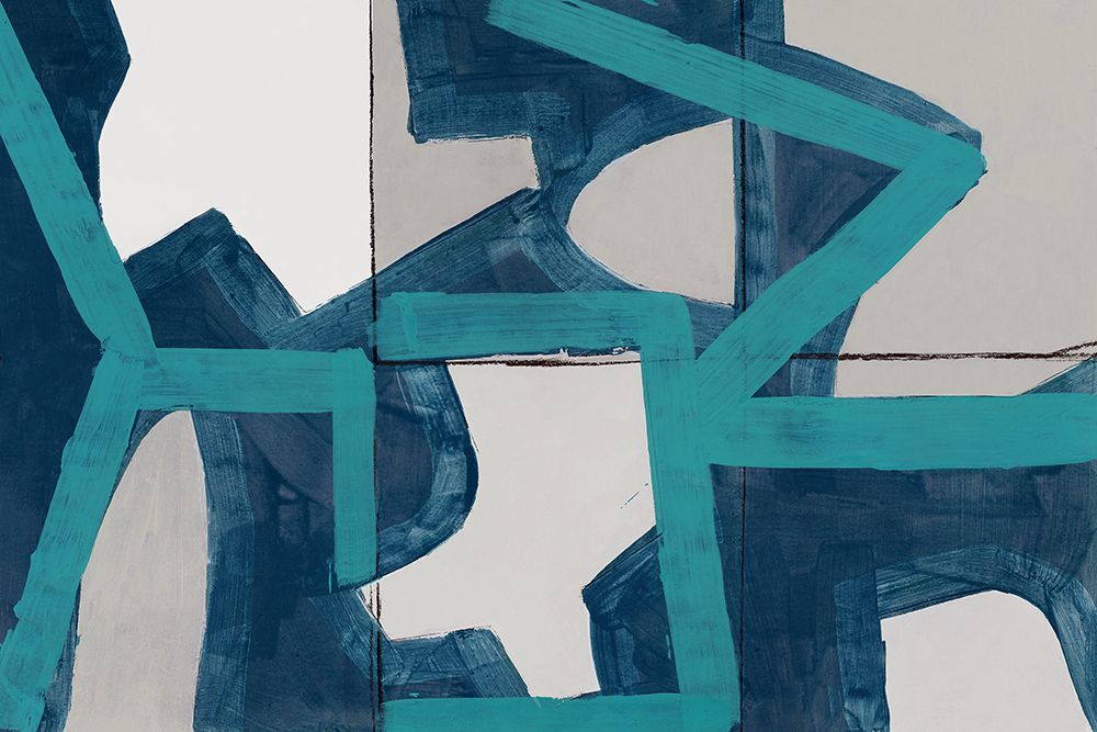 Mid Blue Shapes I art print by Cartissi for $57.95 CAD