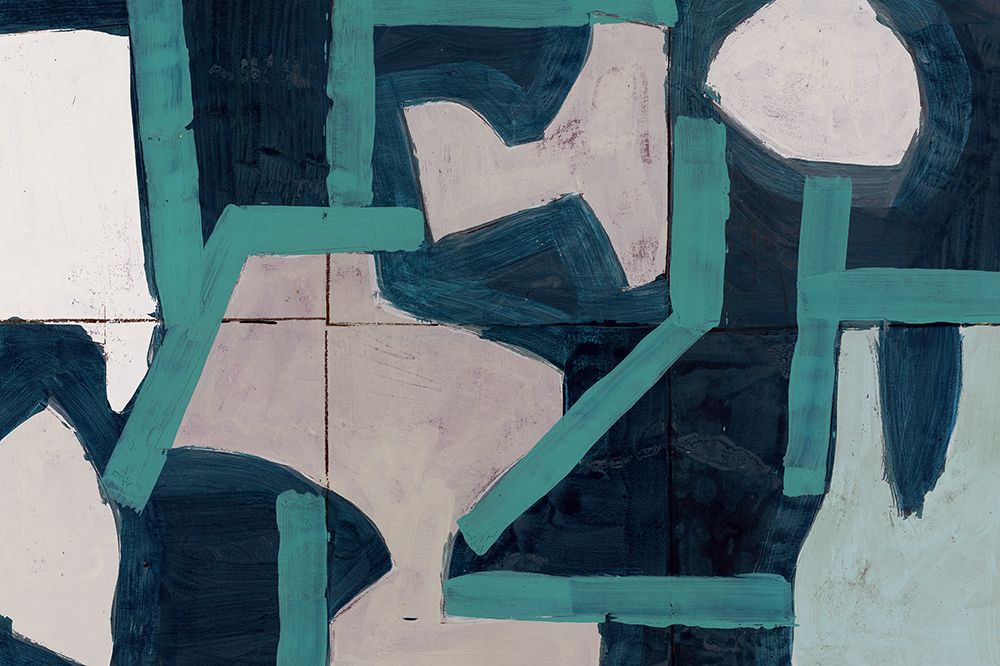 Mid Blue Shapes II - Recolored art print by cartissi for $57.95 CAD