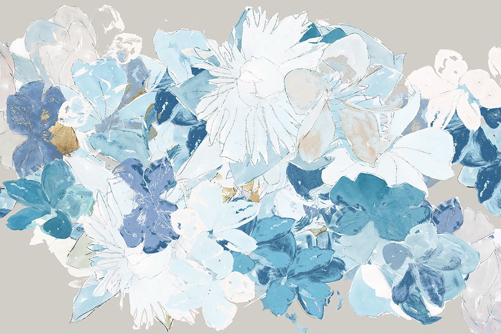 Blue Floral Cluster I art print by Cartissi for $57.95 CAD