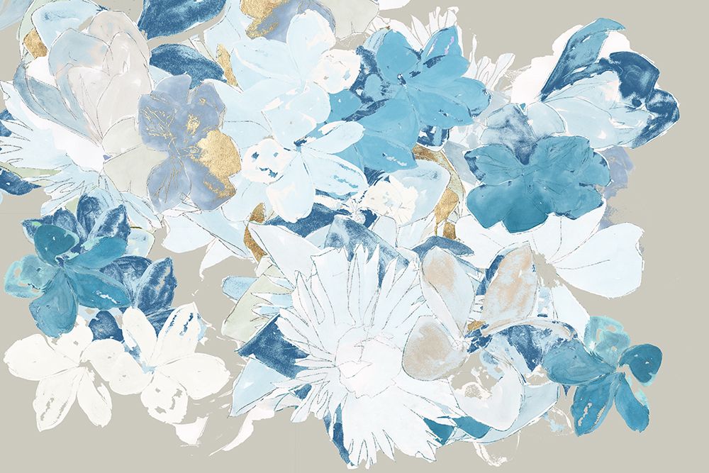 Blue Floral Cluster II art print by Cartissi for $57.95 CAD