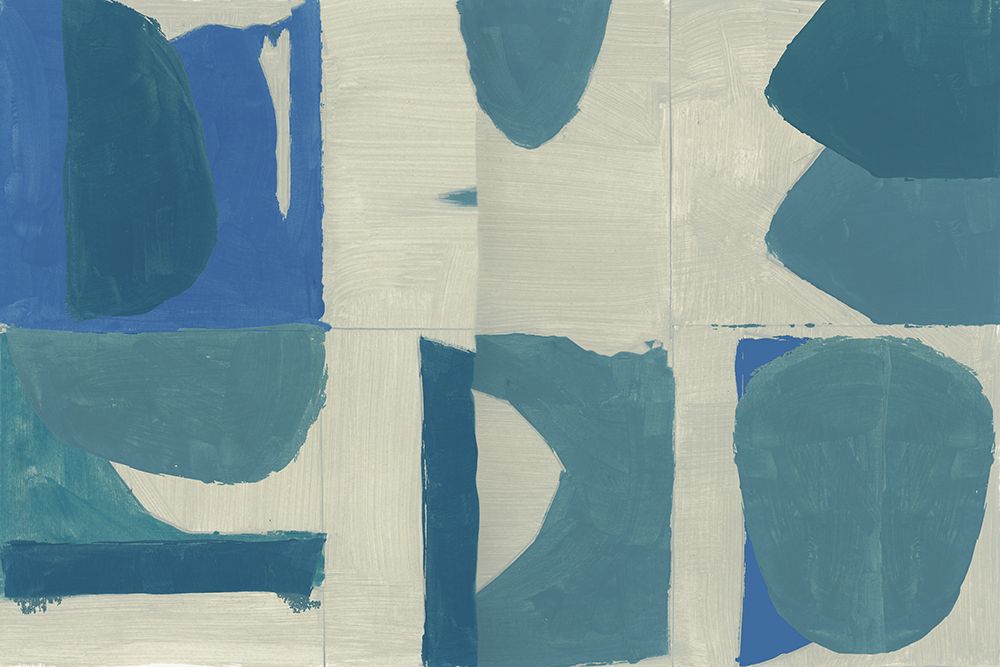 Blue Shape Grid art print by Cartissi for $57.95 CAD