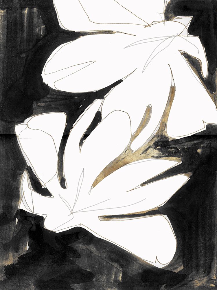 Black and Gold Floral II art print by Cartissi for $57.95 CAD