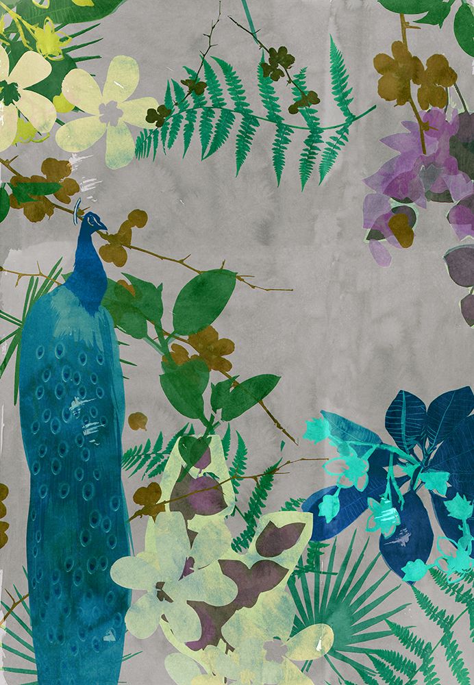 Blue Tropical Peacock I art print by Cartissi for $57.95 CAD