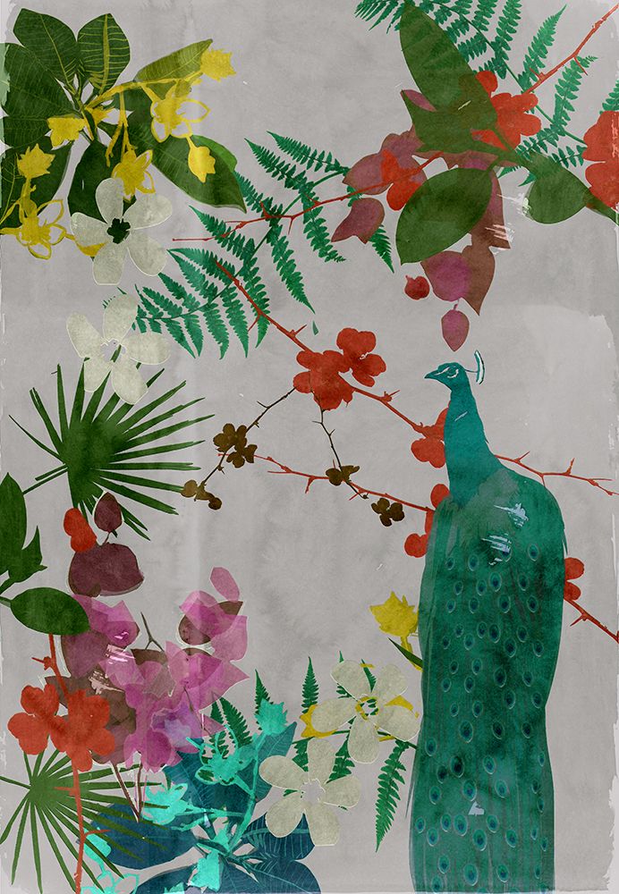 Blue Tropical Peacock II art print by Cartissi for $57.95 CAD