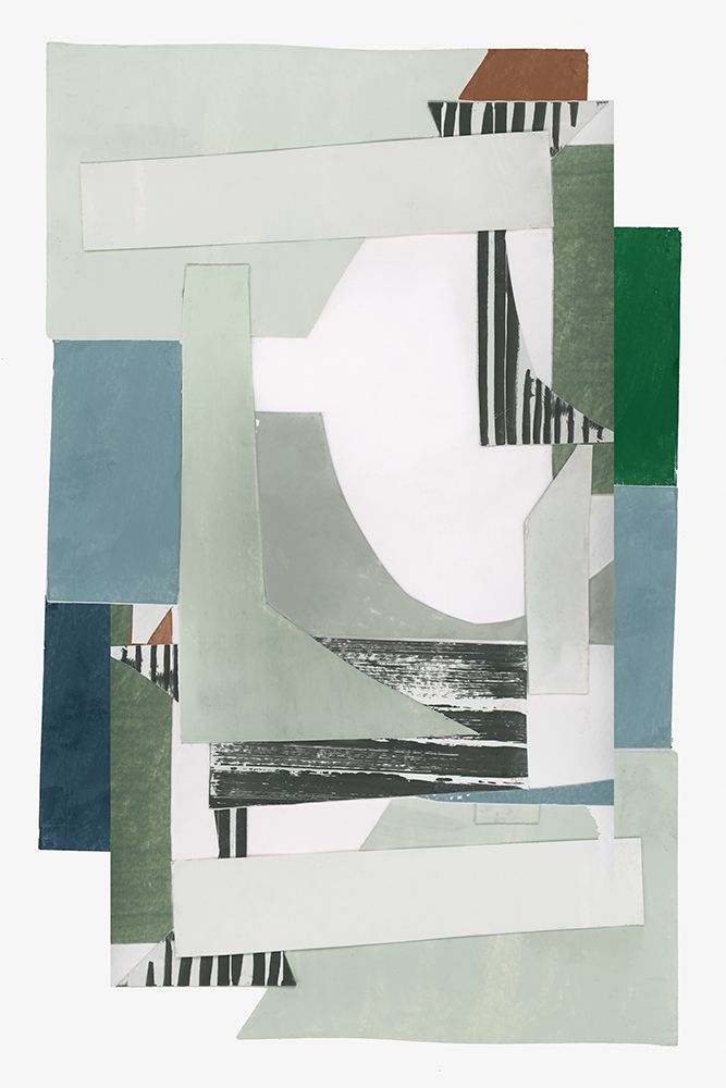 Blue Green Abstract Jugs II art print by Cartissi for $57.95 CAD