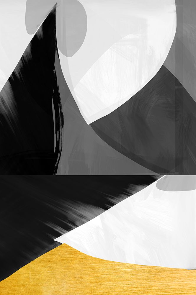 Black and Gold Abstract II art print by Cartissi for $57.95 CAD