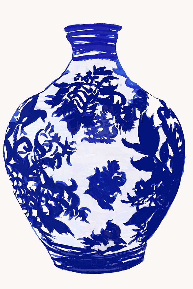 Blue Chinoiserie Willow Motif   Vase III art print by Cartissi for $57.95 CAD