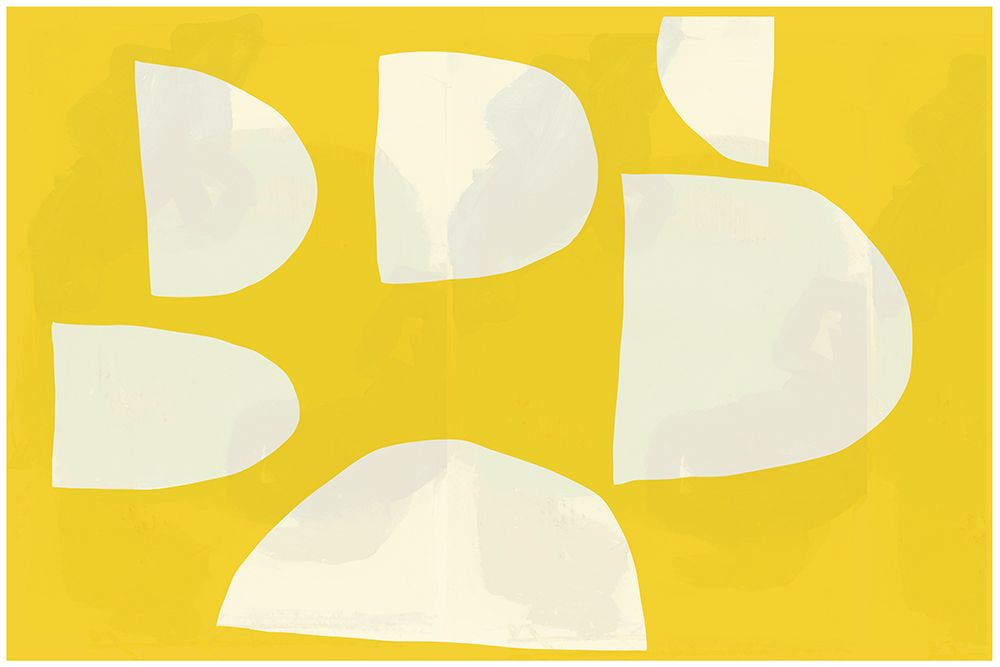 Yellow White Shapes art print by Cartissi for $57.95 CAD
