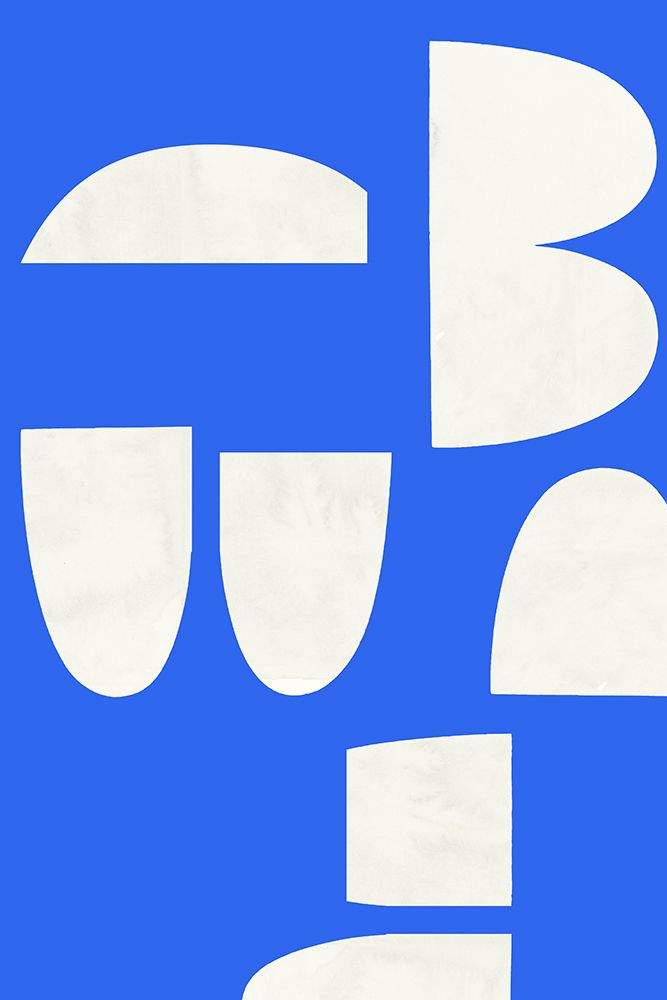 Blue Modernist Shapes art print by Cartissi for $57.95 CAD