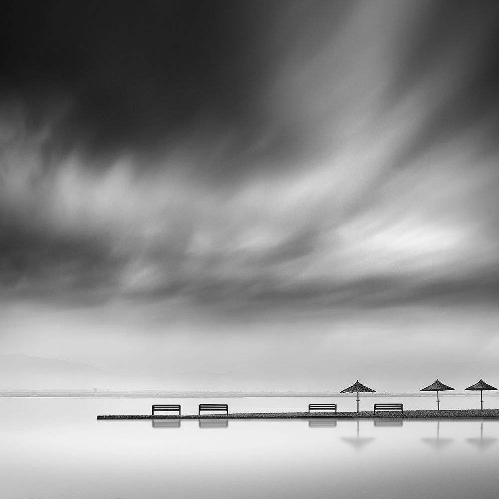 Digalekis - Four Benches and Three Umbrellas art print by 1x for $57.95 CAD