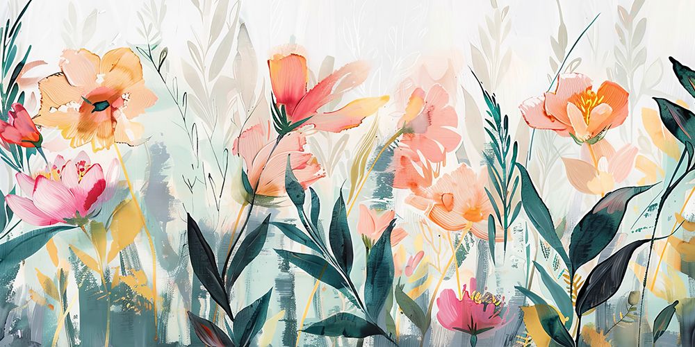Floral Garden Whispers II art print by Elara Yasna for $57.95 CAD