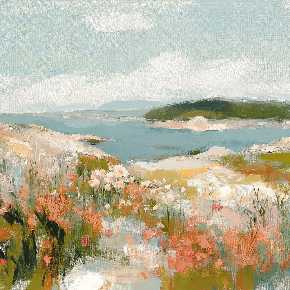 Quiet Bay Amid Blooming Wildflowers I art print by Elara Yasna for $57.95 CAD