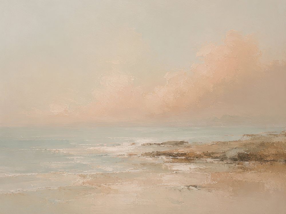 Serene Coastal Dawn Scene art print by Elara Yasna for $57.95 CAD