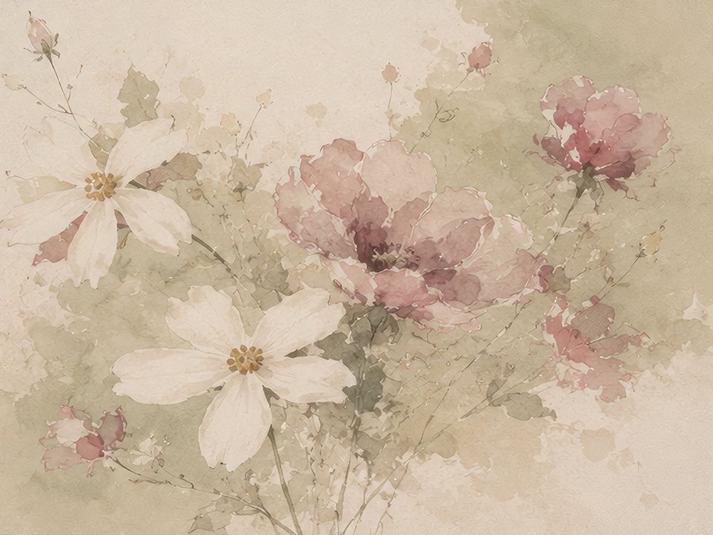 Delicate Blossoms on Soft Canvas II art print by Elara Yasna for $57.95 CAD