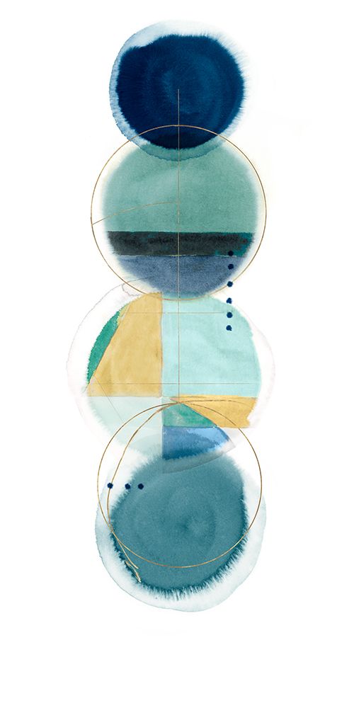 Stacked Circles I Blue Version art print by Hazel J for $57.95 CAD