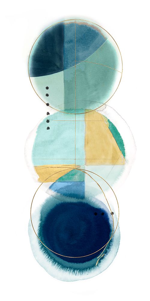 Stacked Circles II Blue Version art print by Hazel J for $57.95 CAD