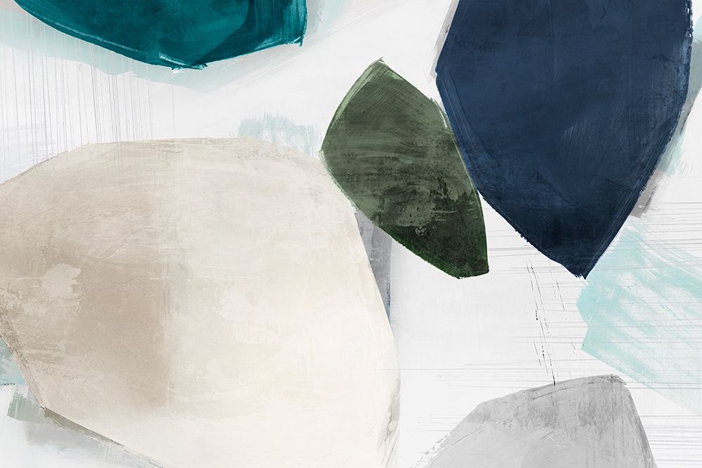 Shapes of Blue Blobs I art print by Hazel J for $57.95 CAD