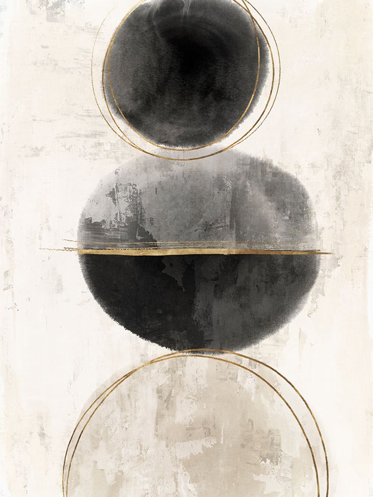 Black And Gold Abstract I art print by Hazel J for $57.95 CAD