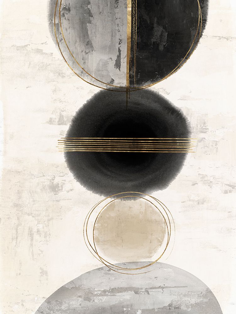 Black And Gold Abstract II art print by Hazel J for $57.95 CAD