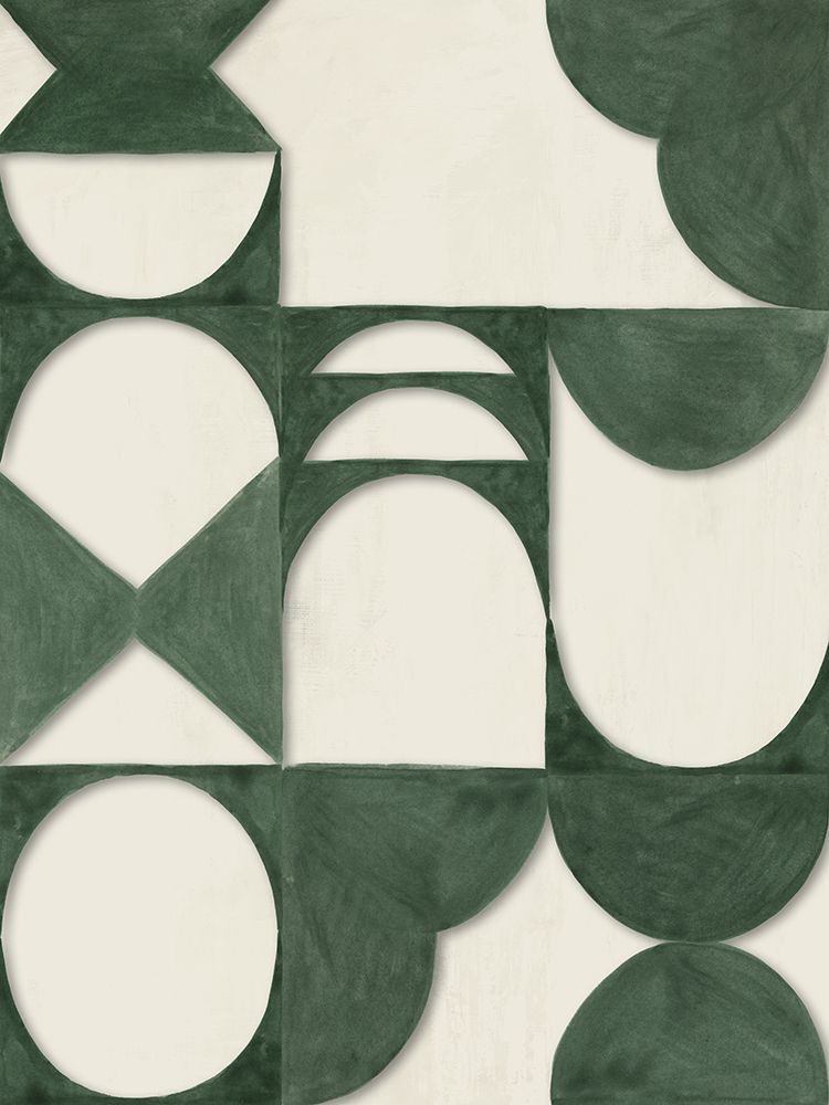 Structured Greens and Geometric Calm art print by Hazel J for $57.95 CAD