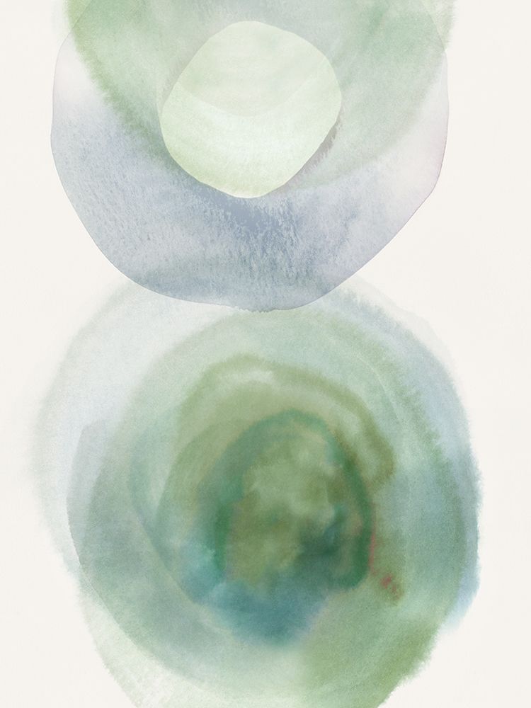 Soft Circles in Blue and Green art print by Hazel J for $57.95 CAD