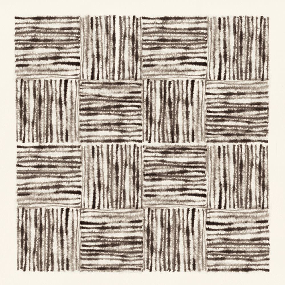 Charcoal Striped Squares in Alternating Patterns art print by Hazel J for $57.95 CAD