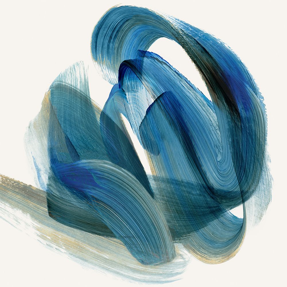 Whirling Currents of Blue Harmony I art print by Hazel J for $57.95 CAD